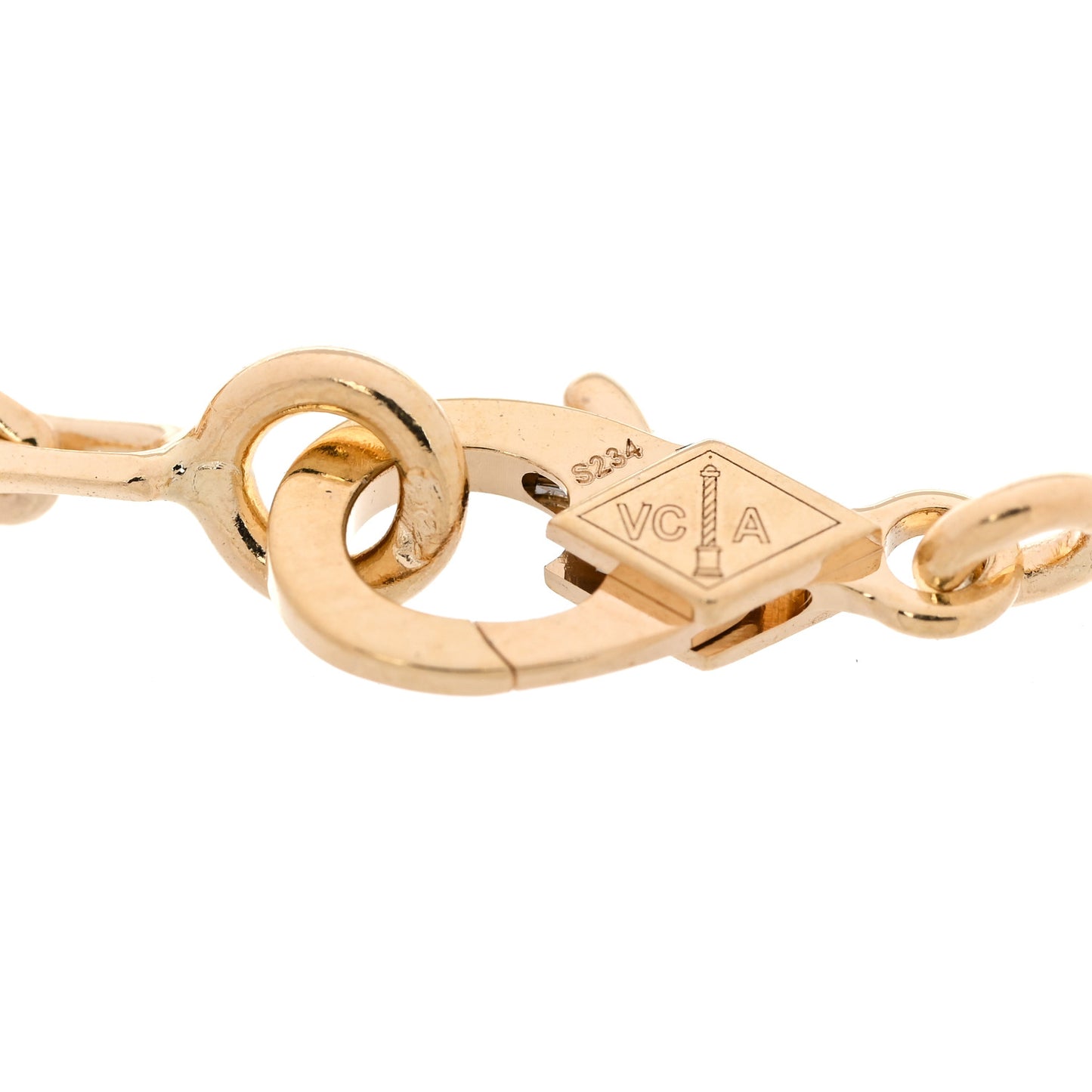 18K Yellow Gold Carnelian 5 Motifs Vintage Alhambra Bracelet