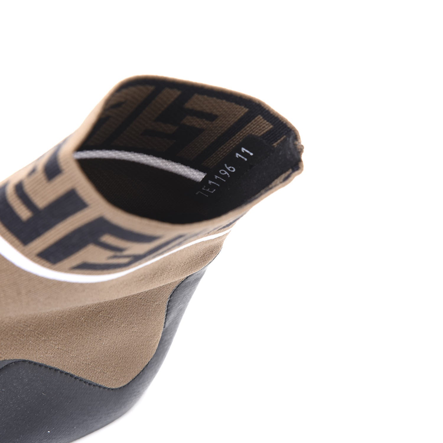 Fendi Stretch Knit Jacquard FF Reloaded Mens High Top Sock Sneakers 11 Tobacco Black 8 of 9