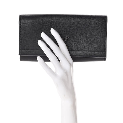 Louis Vuitton Calfskin Lockme II Wallet Black 2 of 7
