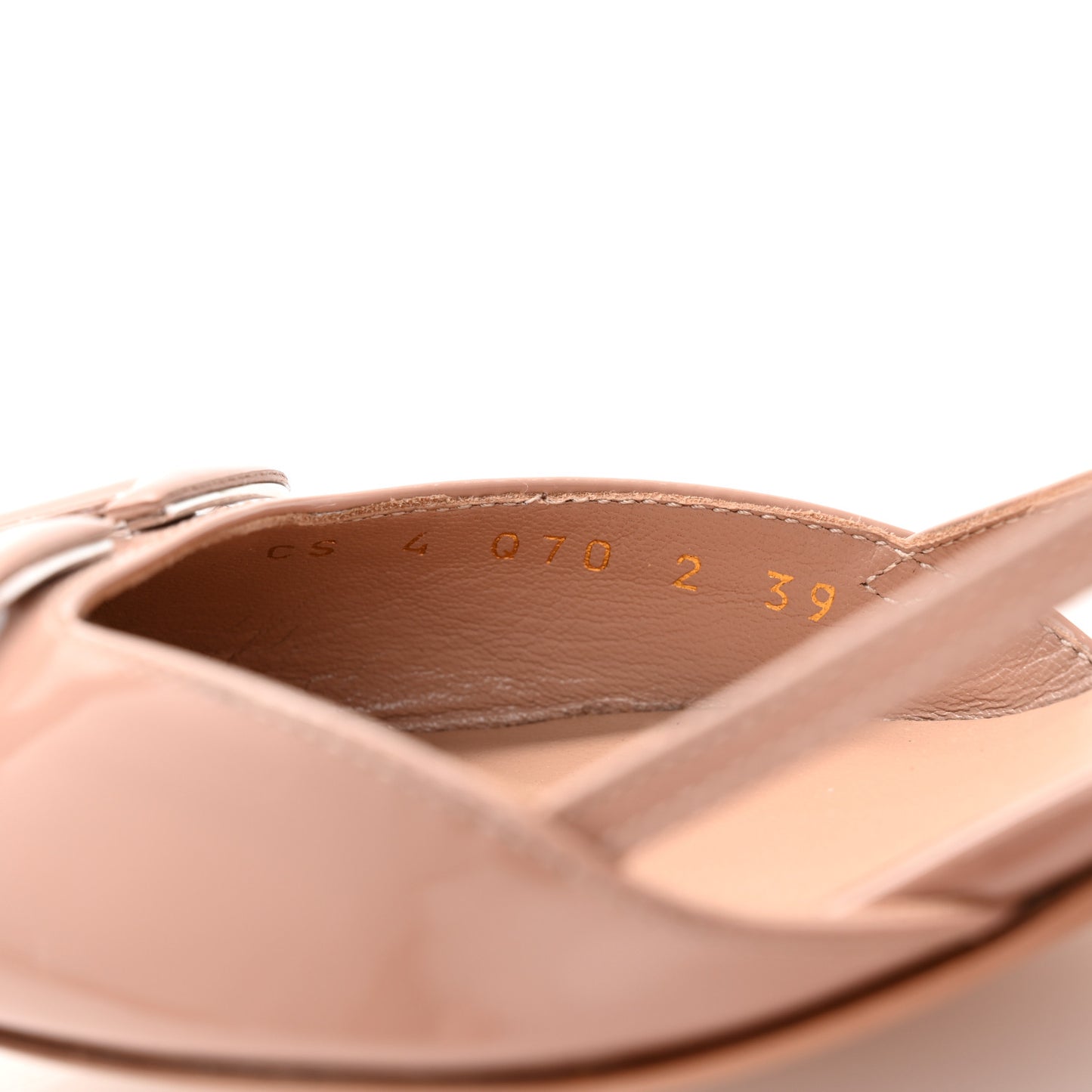 Patent Tonal Vlogo Slingback 40mm Pumps 39 Blush