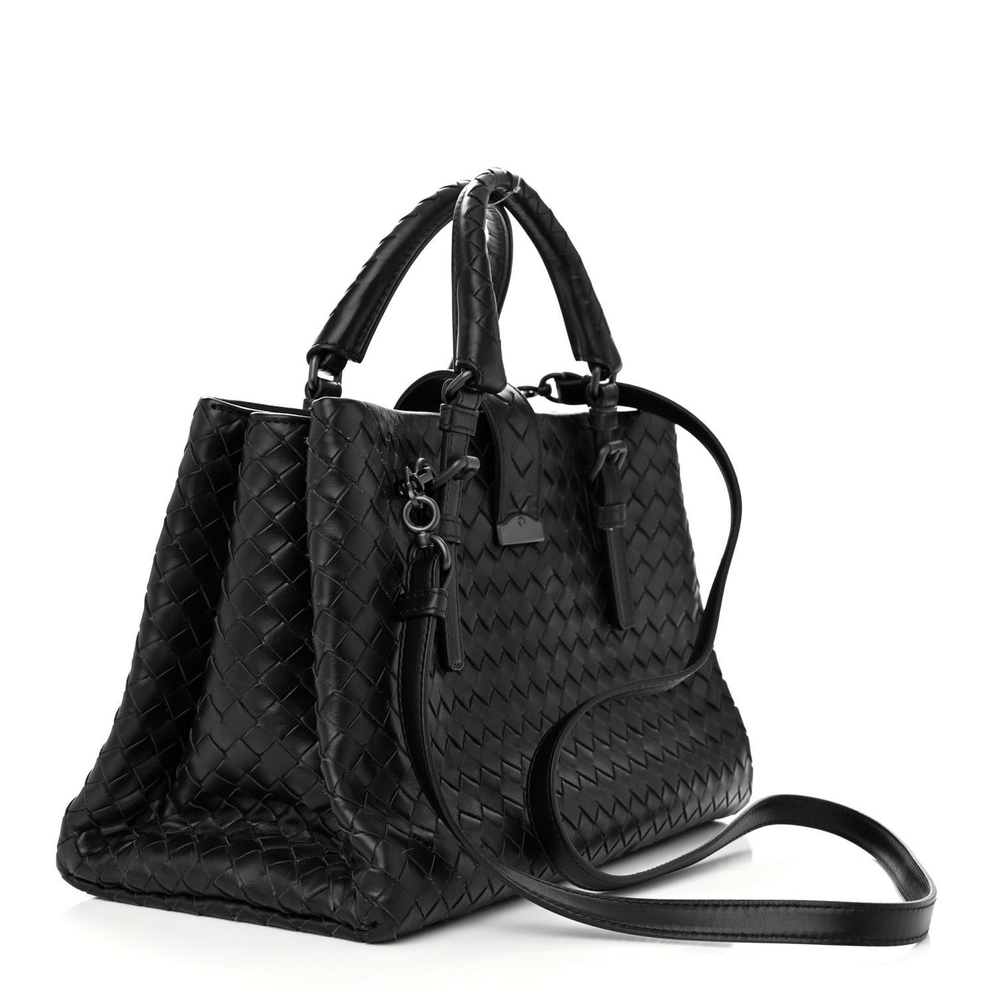 Light Calf Intrecciato Small Roma Black