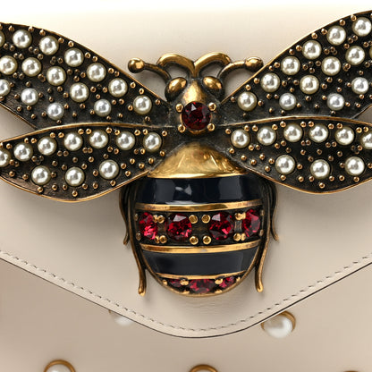 Gucci Nappa Pearl Studded Mini Queen Margaret Broadway Shoulder Bag Mystic White 8 of 12