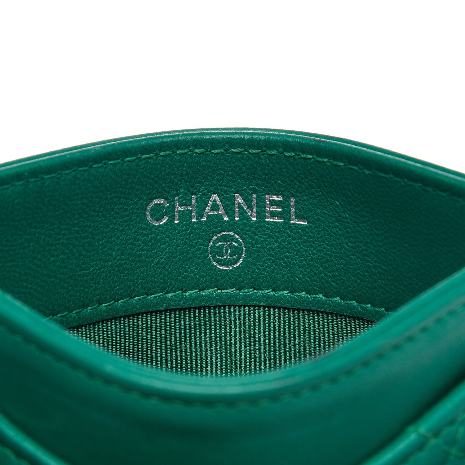 Chanel Lambskin Quilted Card Holder Green 5 of 11