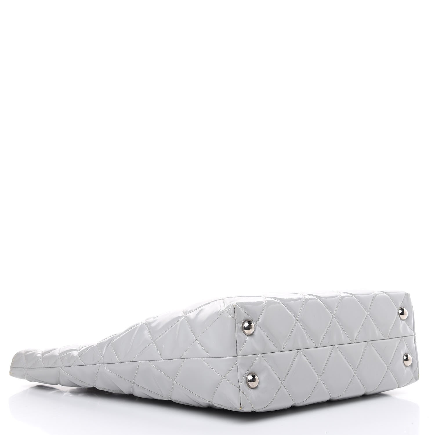 Chanel Vinyl Quilted In The Business North South Tote Light Grey 4 of 21