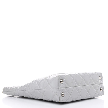 Chanel Vinyl Quilted In The Business North South Tote Light Grey 4 of 21