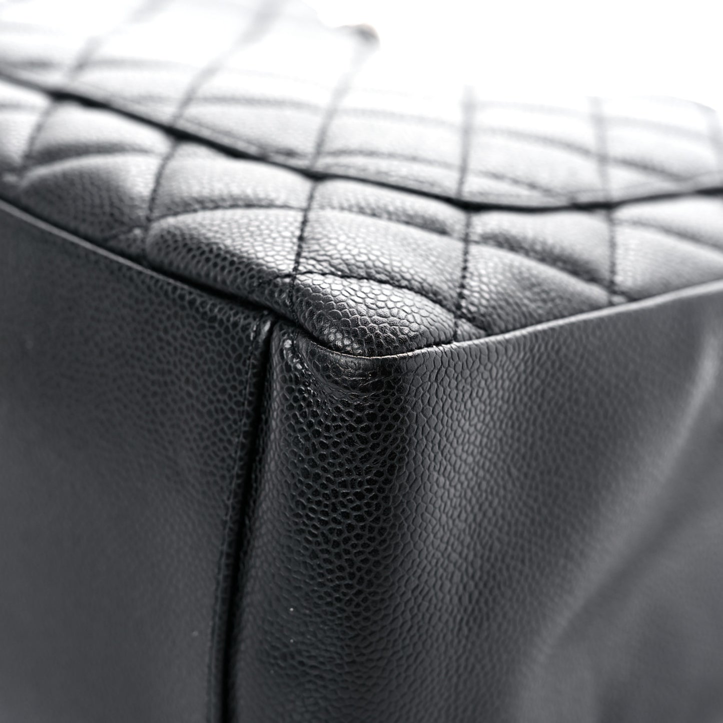 Caviar Quilted Grand Shopping Tote GST Black