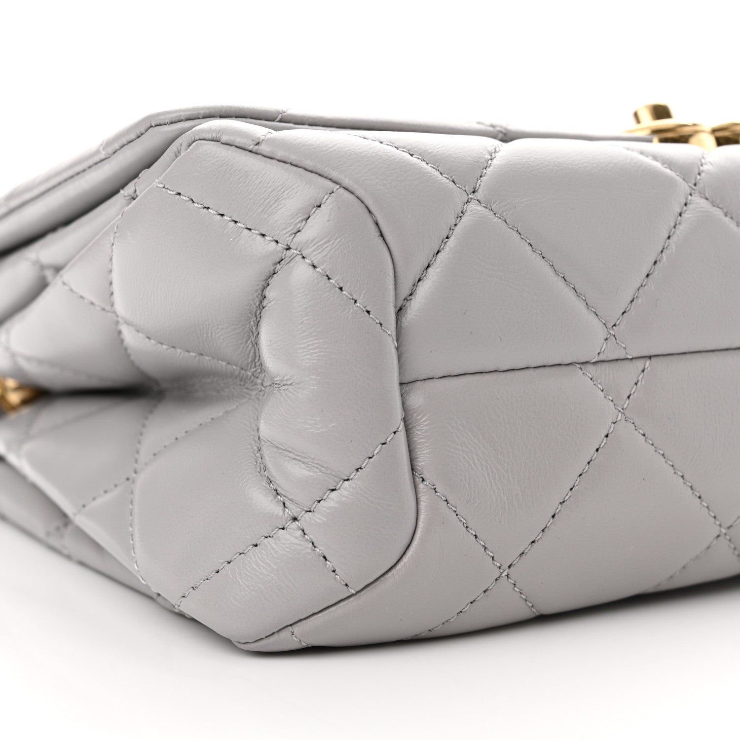 Chanel Lambskin Quilted Medium Color Match Flap Grey 9 of 11