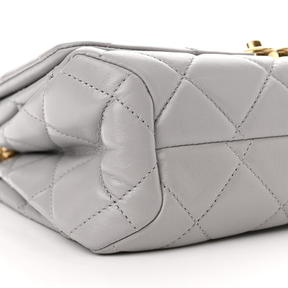 Chanel Lambskin Quilted Medium Color Match Flap Grey 9 of 11