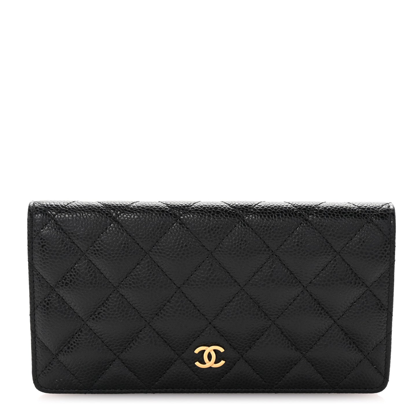 Caviar Quilted Yen Wallet Black
