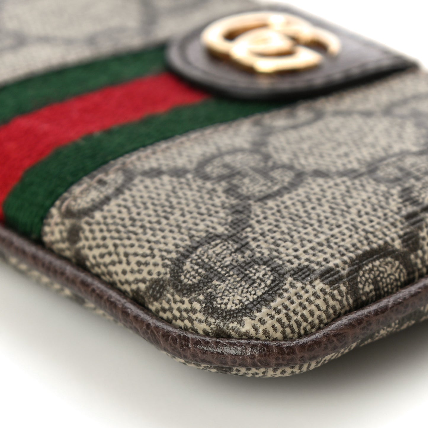 GG Supreme Monogram Web Ophidia Key Case Beige New Acero