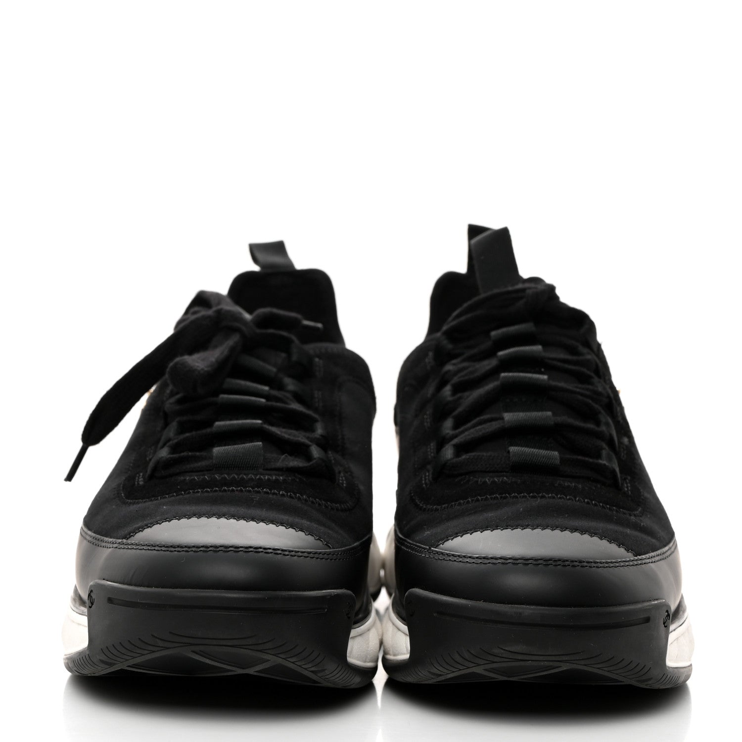 Chanel Velvet Calfskin Mixed Fibers CC Sneakers 42 Black 2 of 9