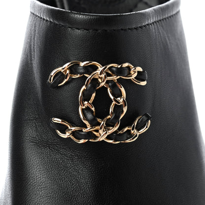 Chanel Lambskin Quilted CC Chain Mules 36.5 Black 8 of 8