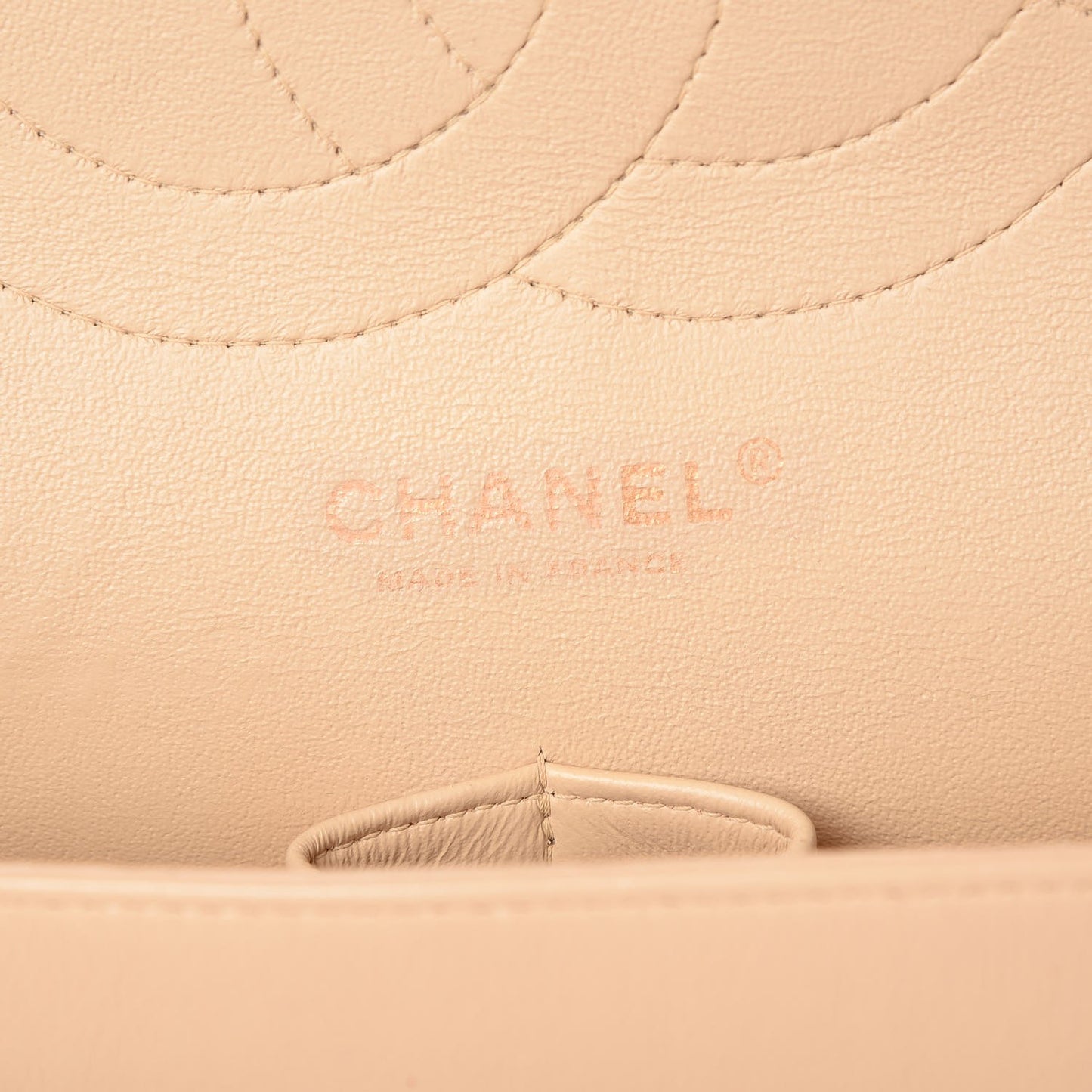 Lambskin Quilted Jumbo Double Flap Beige