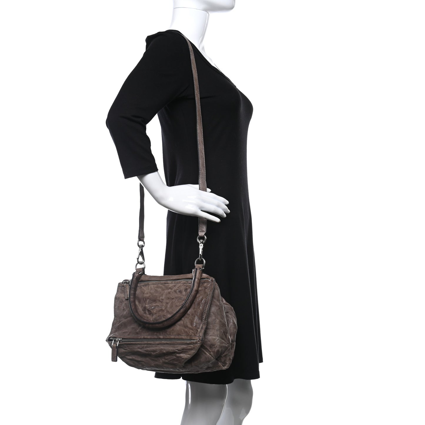 Tumbled Sheepskin Small Pandora Charcoal
