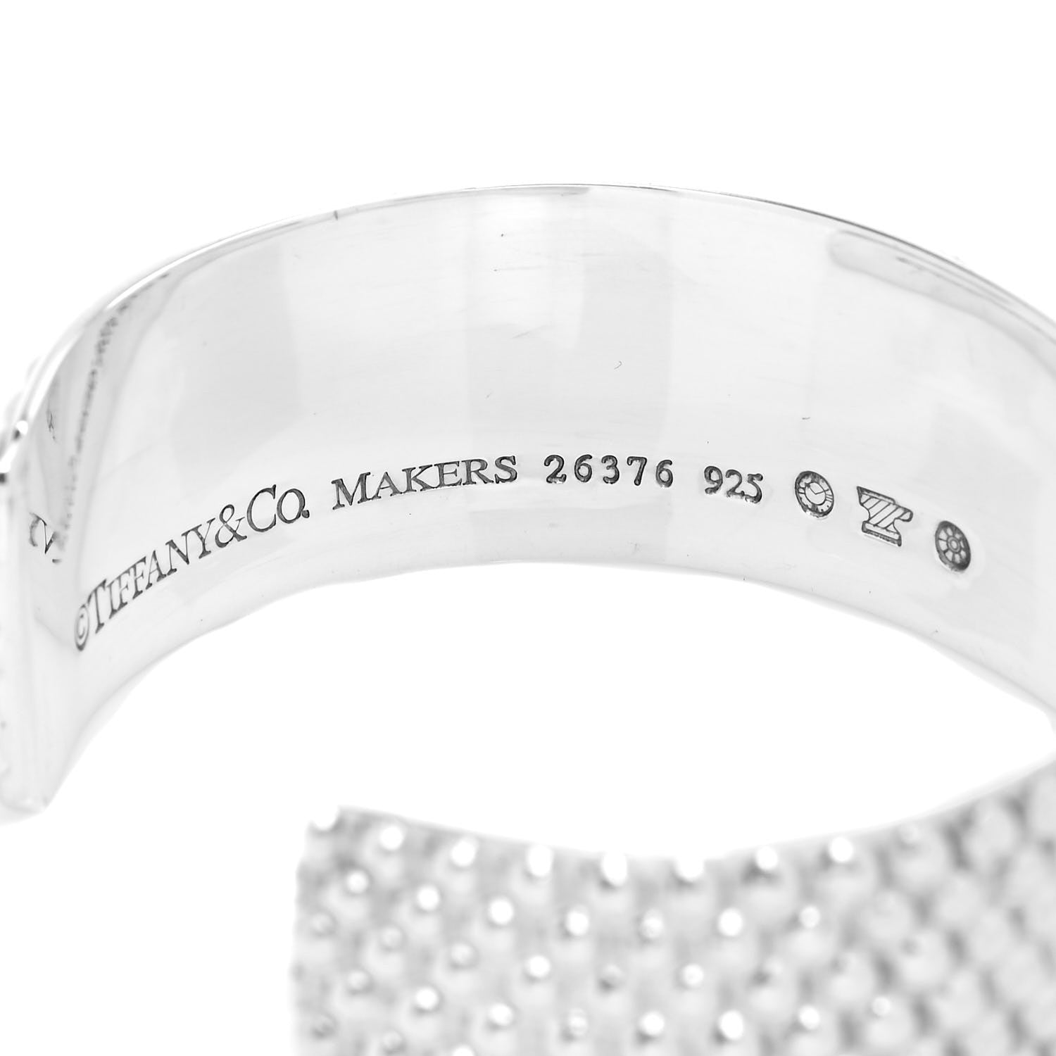 Tiffany Sterling Silver Diamond Point Wide Cuff Bracelet 4 of 4