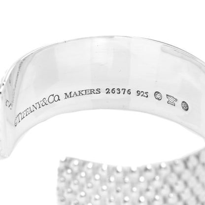 Tiffany Sterling Silver Diamond Point Wide Cuff Bracelet 4 of 4