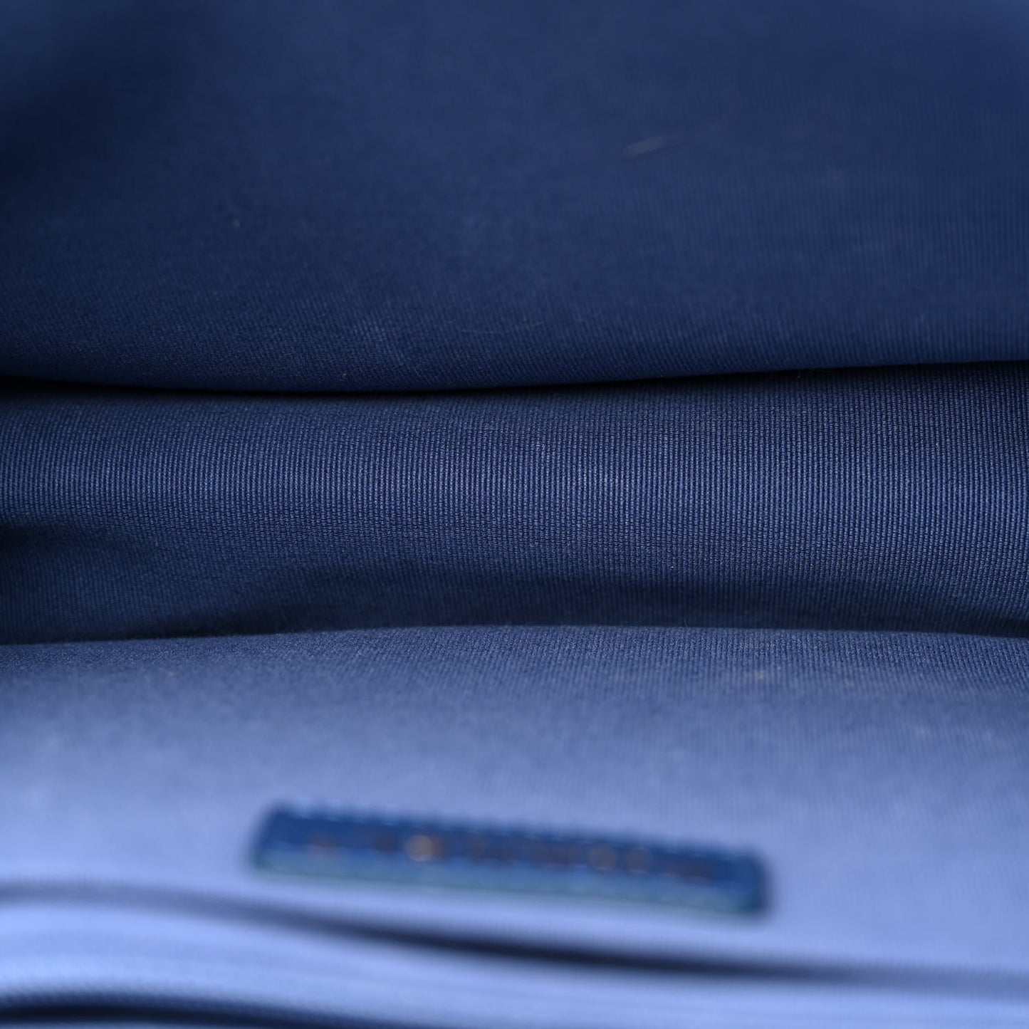 Denim Quilted Double You Backpack Blue Golden