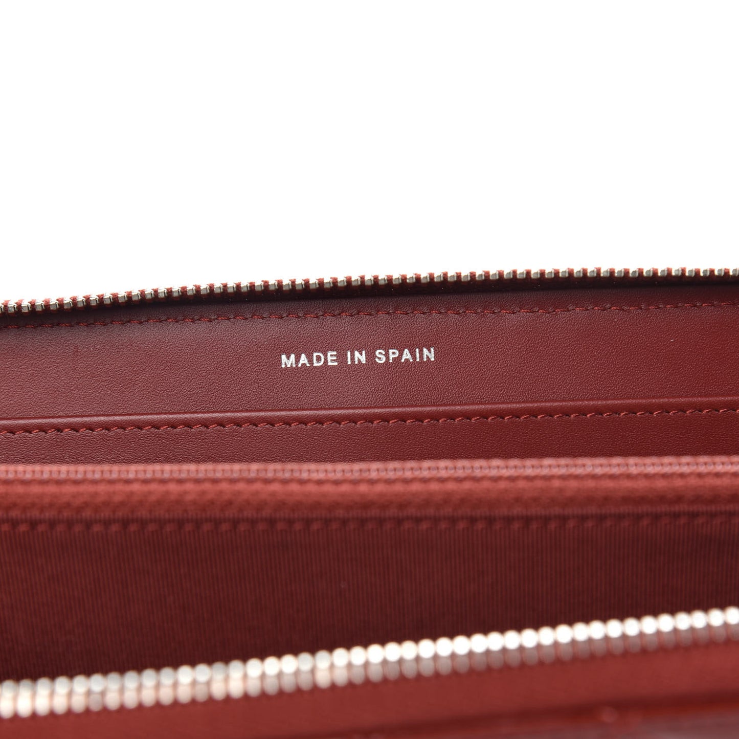 Patent Quilted Large Gusset Zip Around Wallet Dark Red