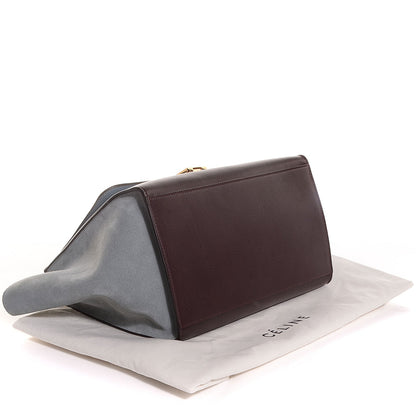 Celine Smooth Calfskin Suede Medium Tri-Color Trapeze Dark Grey 4 of 9
