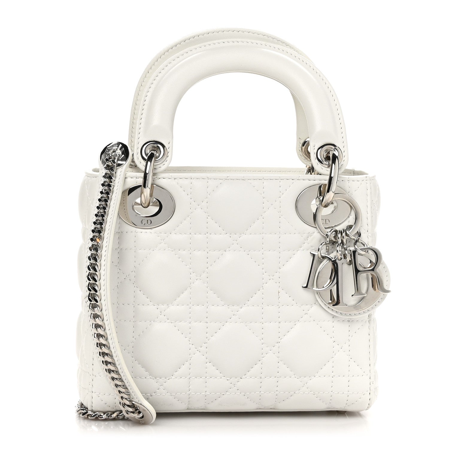 Christian Dior Lambskin Cannage Mini Lady Dior White 1 of 10