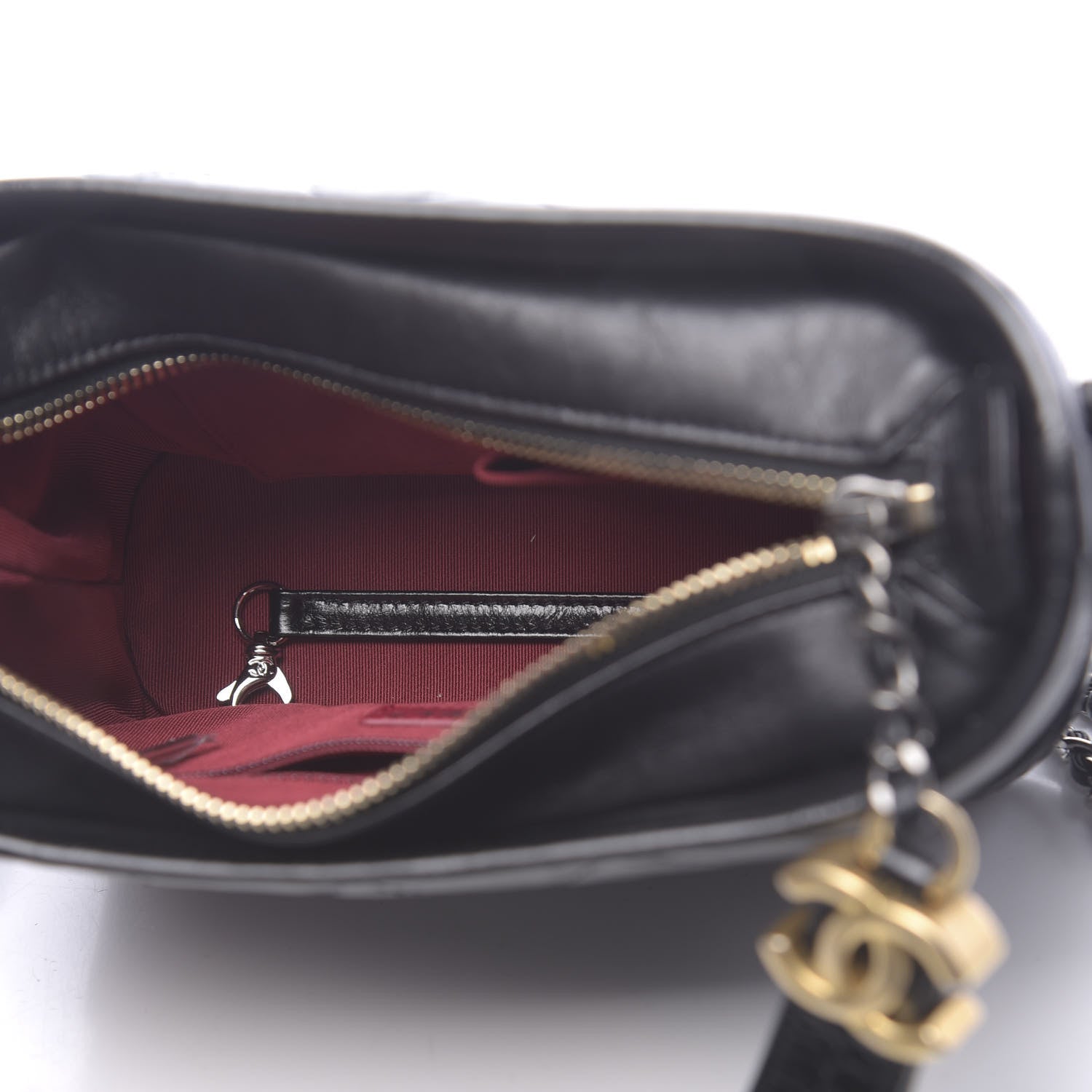Chanel Aged Calfskin Quilted Small Gabrielle Hobo Black 5 of 11