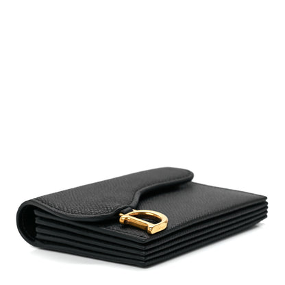 Christian Dior Grained Calfskin Saddle 5-Gusset Card Holder Black 4 of 11