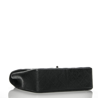 Chanel Crumpled Calfskin Quilted Jumbo Double Flap So Black 4 of 8
