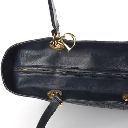 Christian Dior Lambskin Cannage Large Soft Lady Dior Shopping Tote Navy Blue 19 of 19