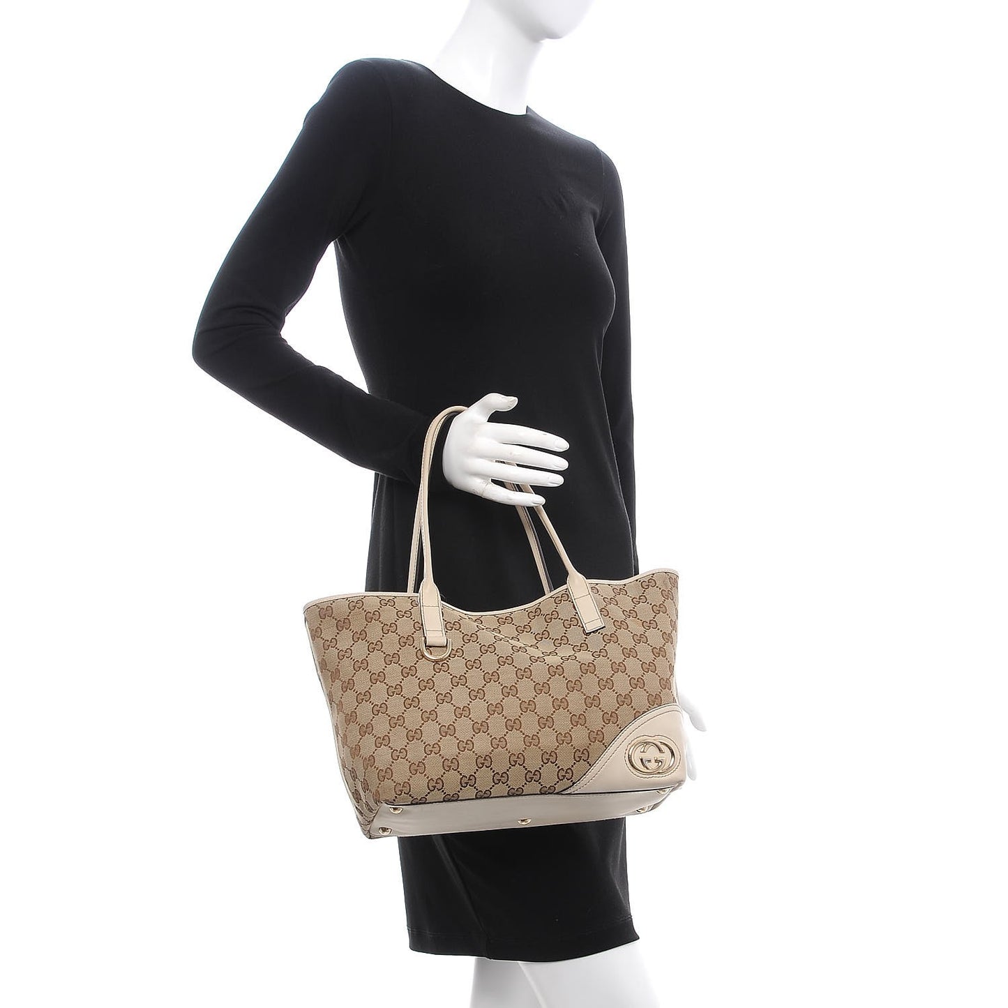 Monogram Medium New Britt Tote Off White