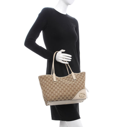 Gucci Monogram Medium New Britt Tote Off White 2 of 14