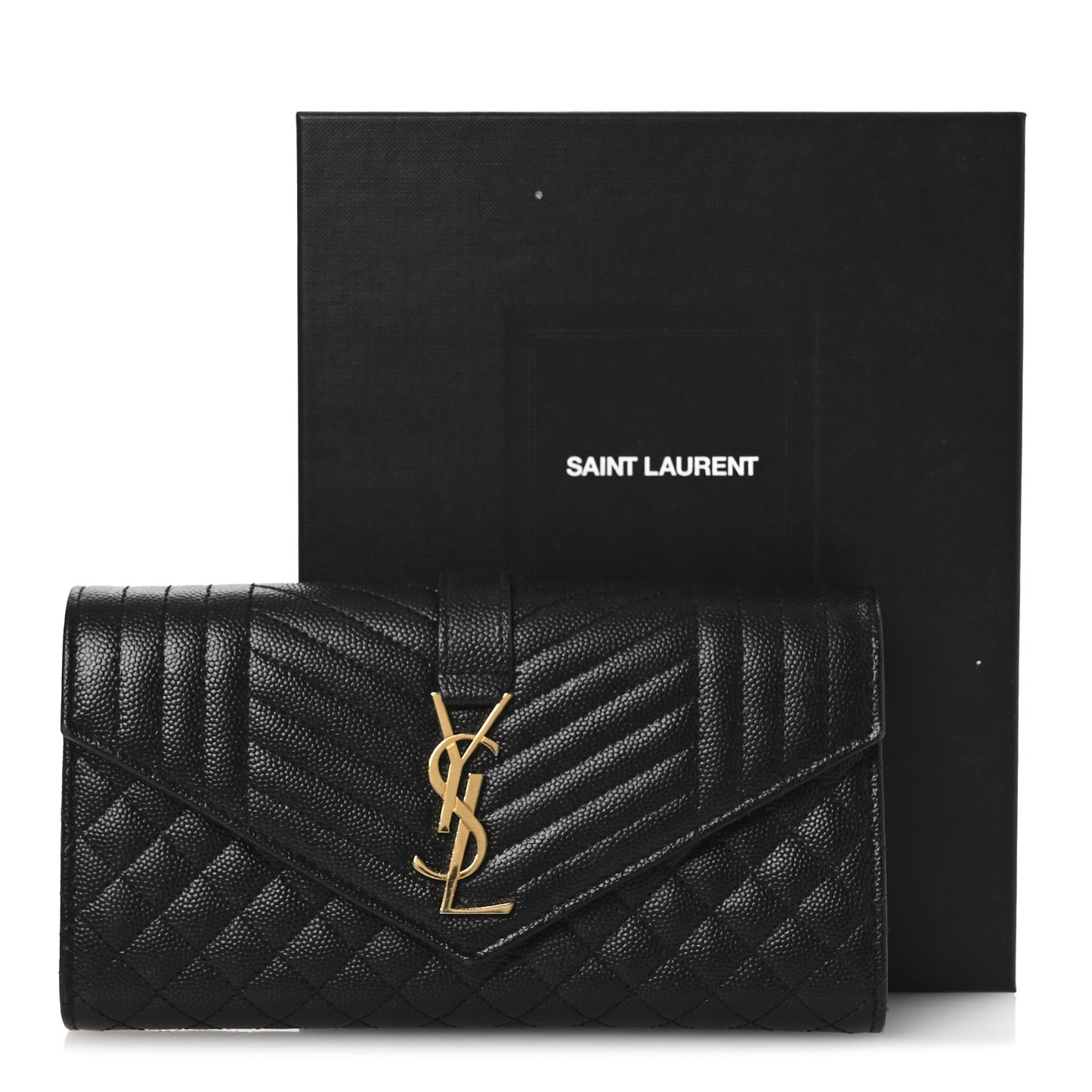 Grain De Poudre Mixed Matelasse Triquilt Large Monogram Wallet Black