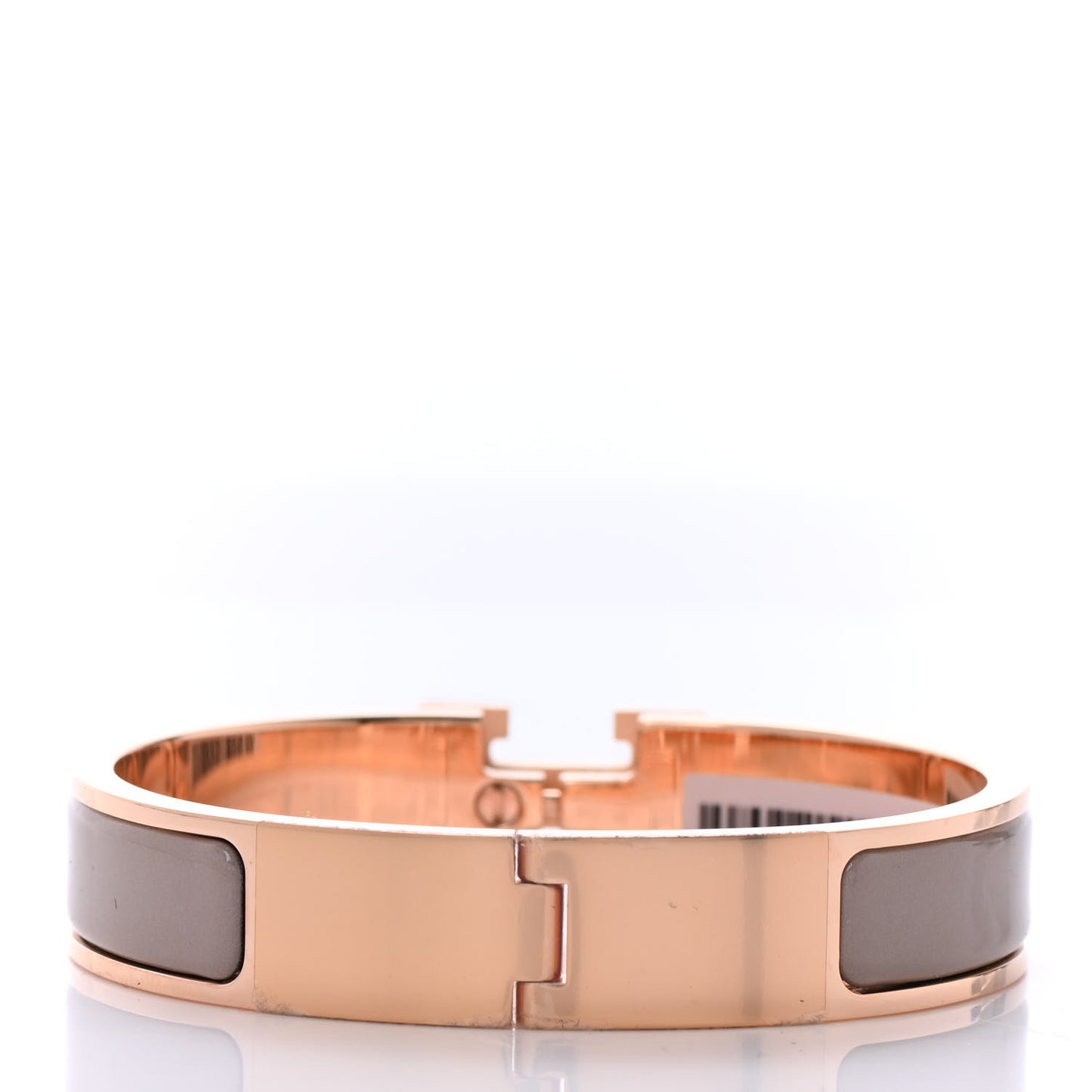 Enamel Narrow Clic Clac H Bracelet PM Marron Glace