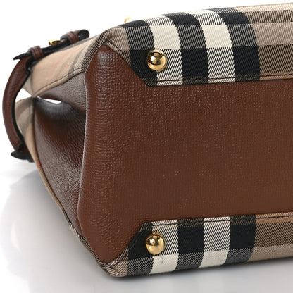 Burberry House Check Grainy Calfskin Medium Banner Tote Brown 6 of 7