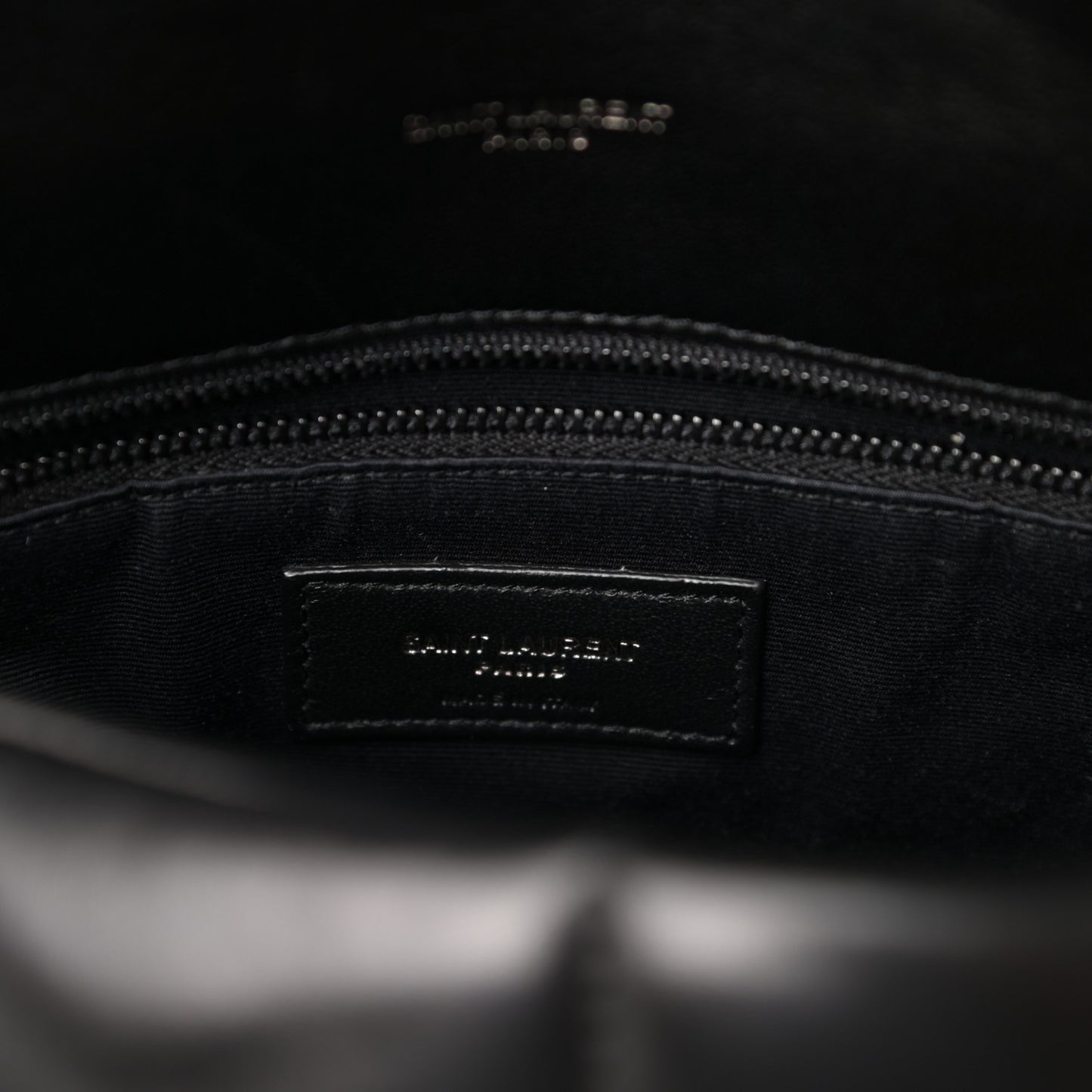 Lambskin Quilted Medium Loulou Puffer Monogram Chain Satchel Black
