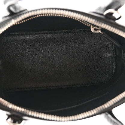 Balenciaga Signature Grained Calfskin Logo XXS Ville Top Handle Bag Black Rose Shocking 5 of 9