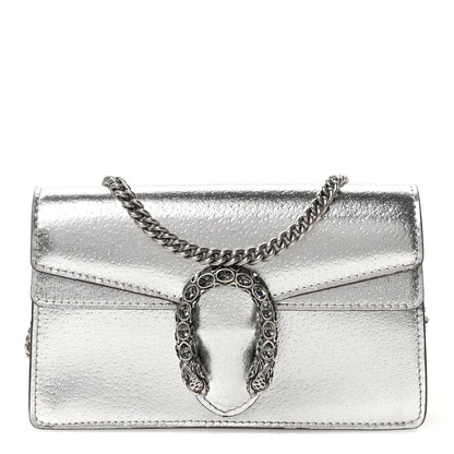 Gucci Metallic Calfskin Super Mini Dionysus Shoulder Bag Silver 1 of 11