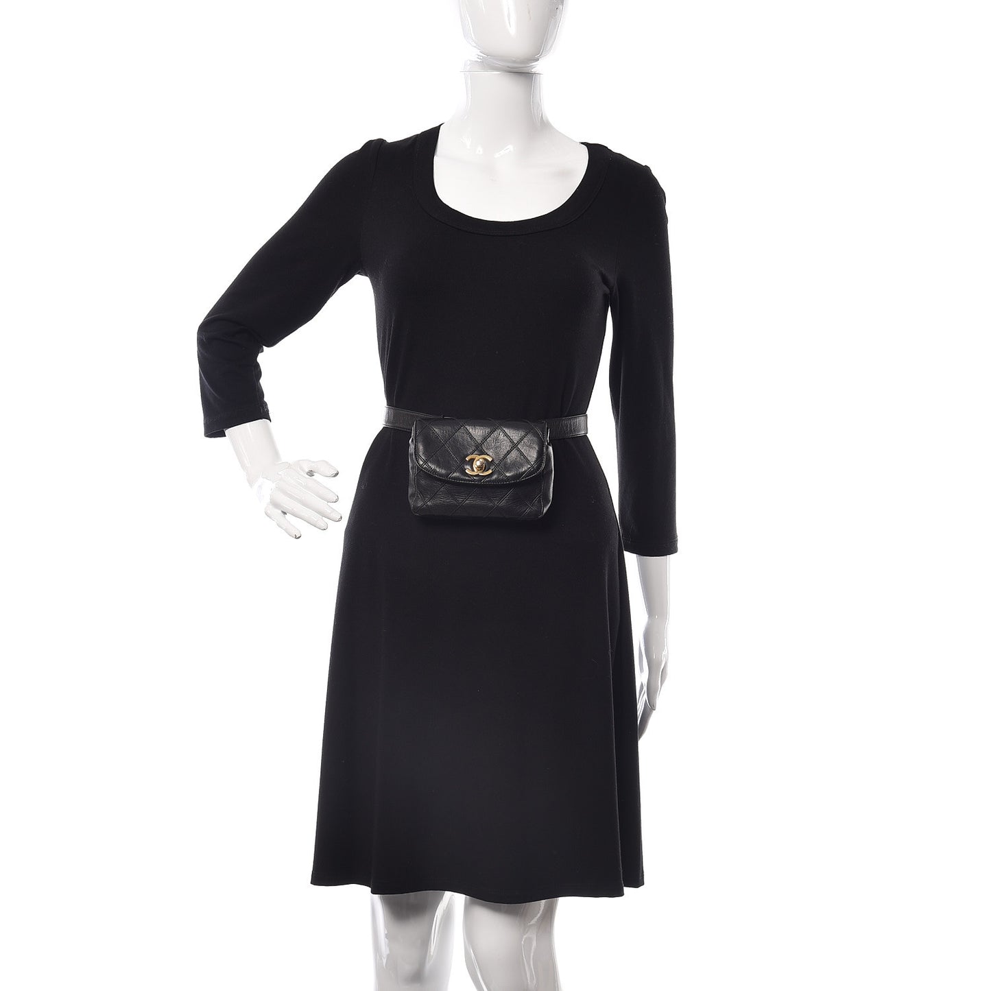 Lambskin Diamond Stitched Flap Waist Belt Bag 70 28 Black