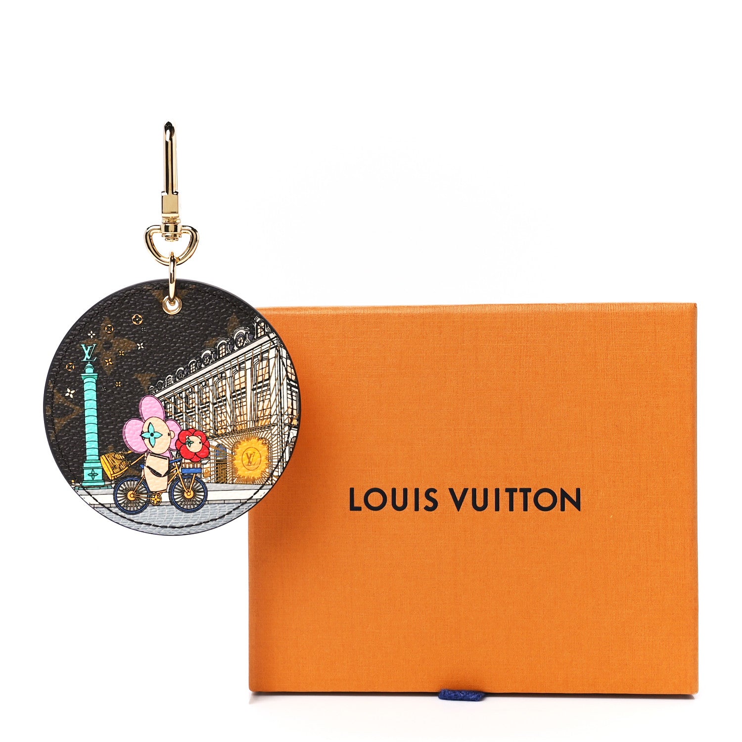 Louis Vuitton Monogram 2022 Christmas Animation Paris Bag Charm Key Ring Pink 10 of 10