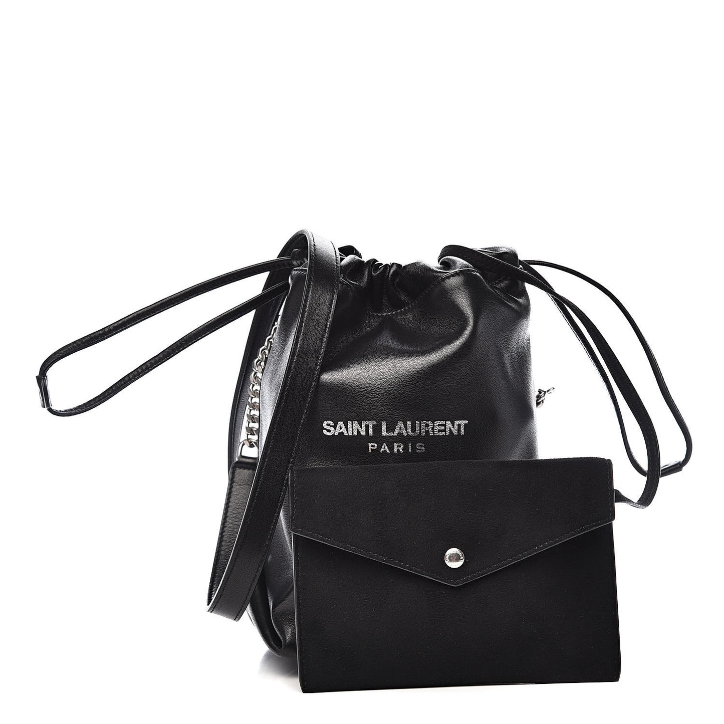 Lambskin Small Teddy Bucket Bag Black