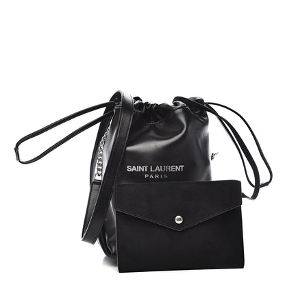 Saint Laurent Lambskin Small Teddy Bucket Bag Black 1 of 11