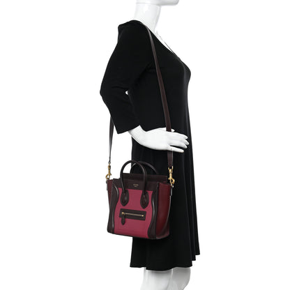 Celine Satin Calfskin Nano Tri-Color Luggage Purple Orchid 2 of 9