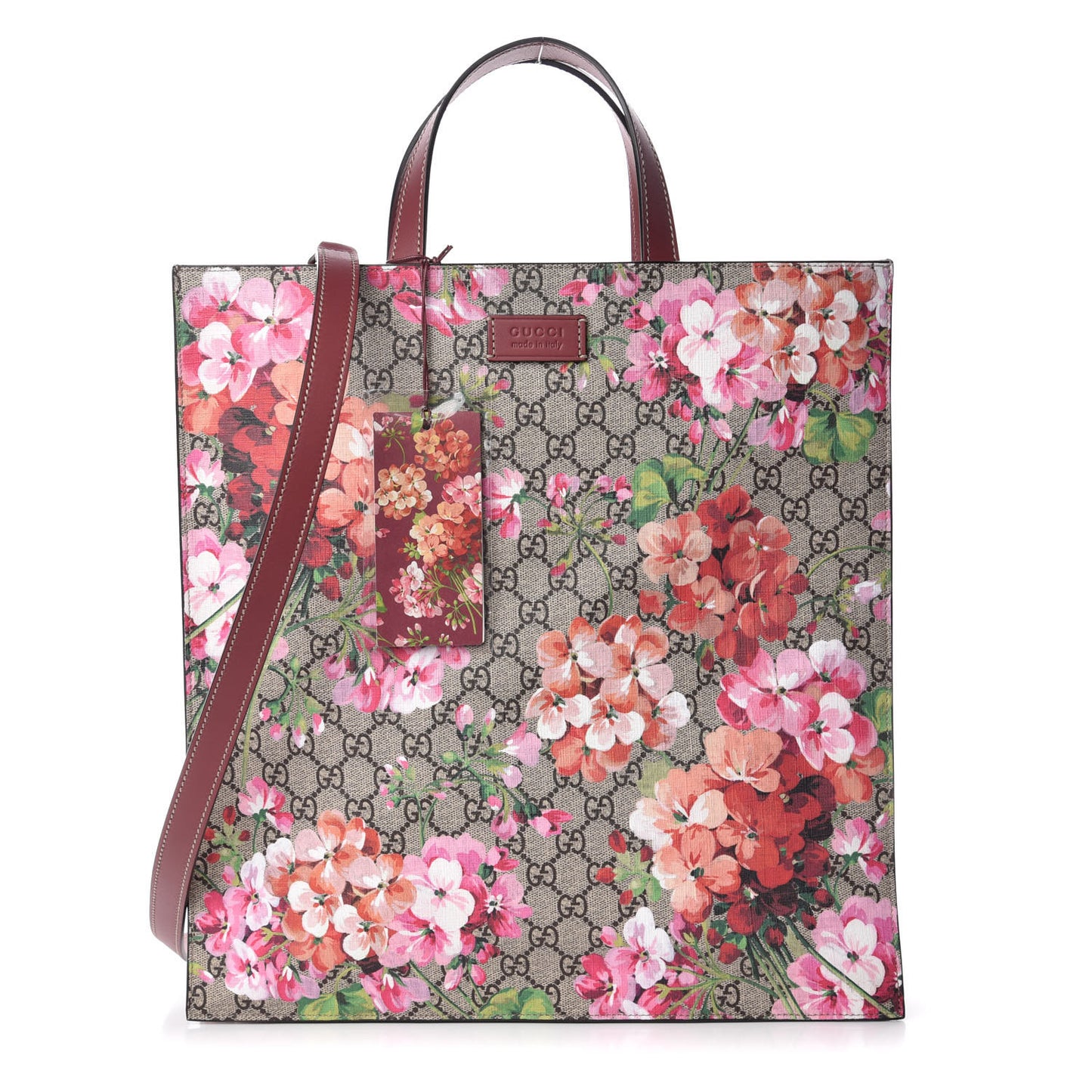 Soft GG Supreme Monogram Blooms Vertical Tote Beige Multicolor Dry Rose
