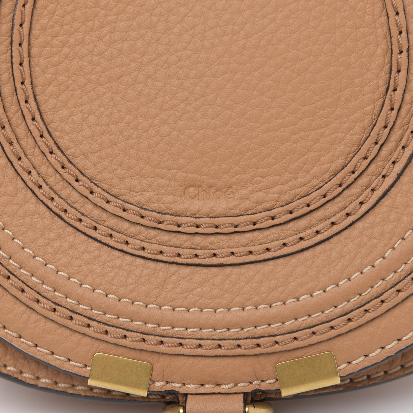 Calfskin Mini Marcie Round Crossbody Bag Nut