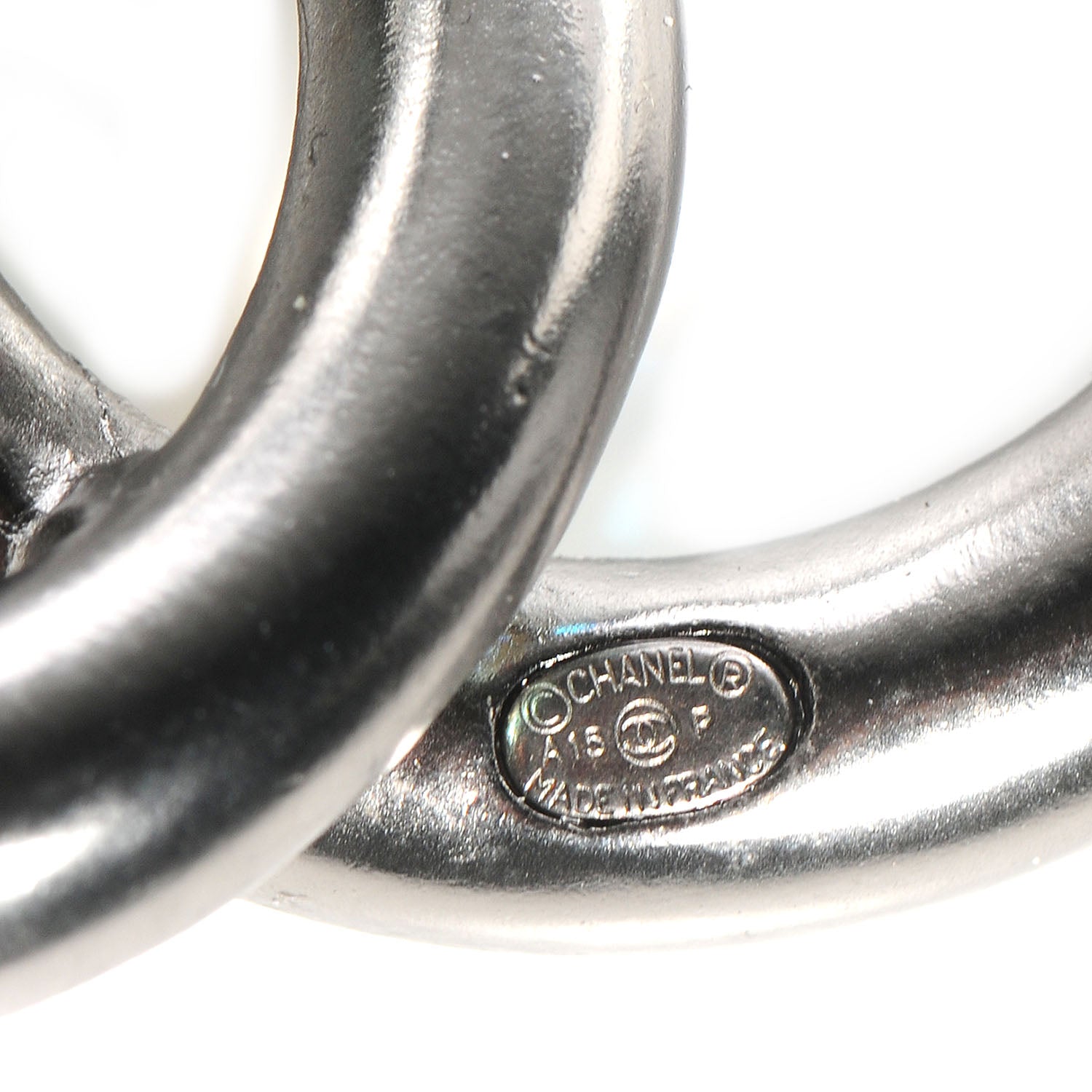 Chanel Crystal CC Brooch Silver Ruthenium Grey 4 of 6