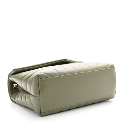 Saint Laurent Calfskin Y Quilted Monogram Small Loulou Chain Satchel Light Sage 4 of 10