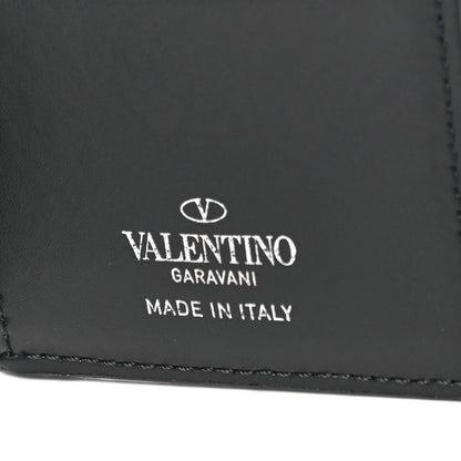 Valentino Garavani Calfskin VLTN Times Card Holder Black White 6 of 6