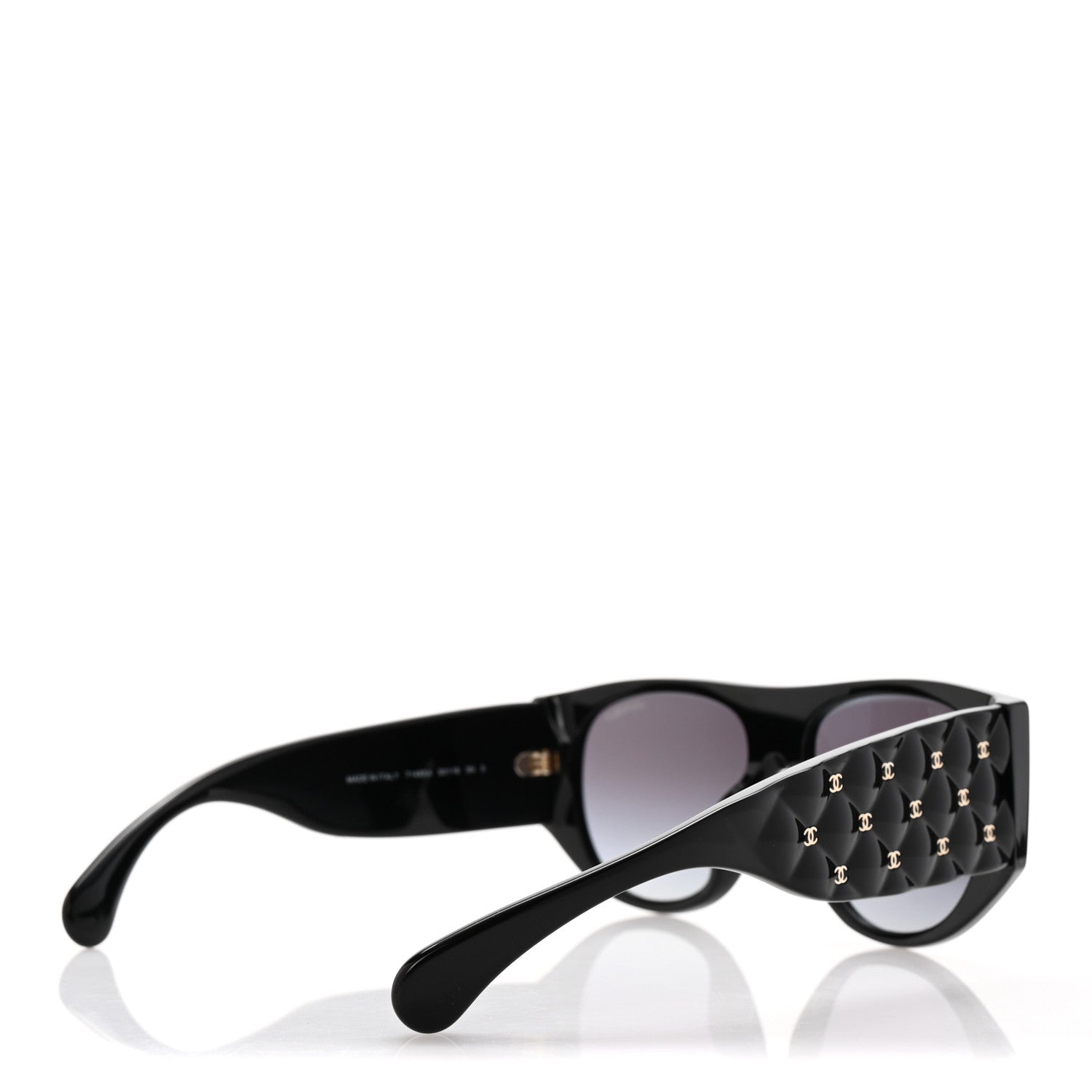 Chanel Acetate Quilted CC Pilot Sunglasses 71465A Black 4 of 8
