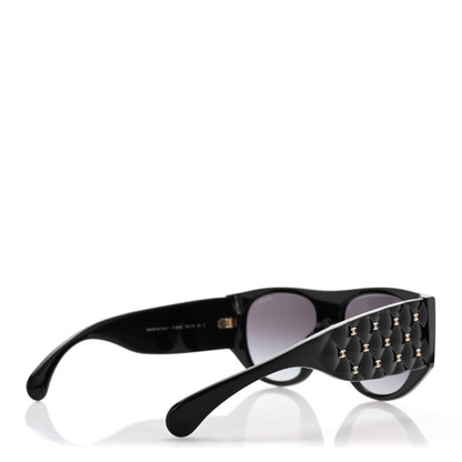 Chanel Acetate Quilted CC Pilot Sunglasses 71465A Black 4 of 8
