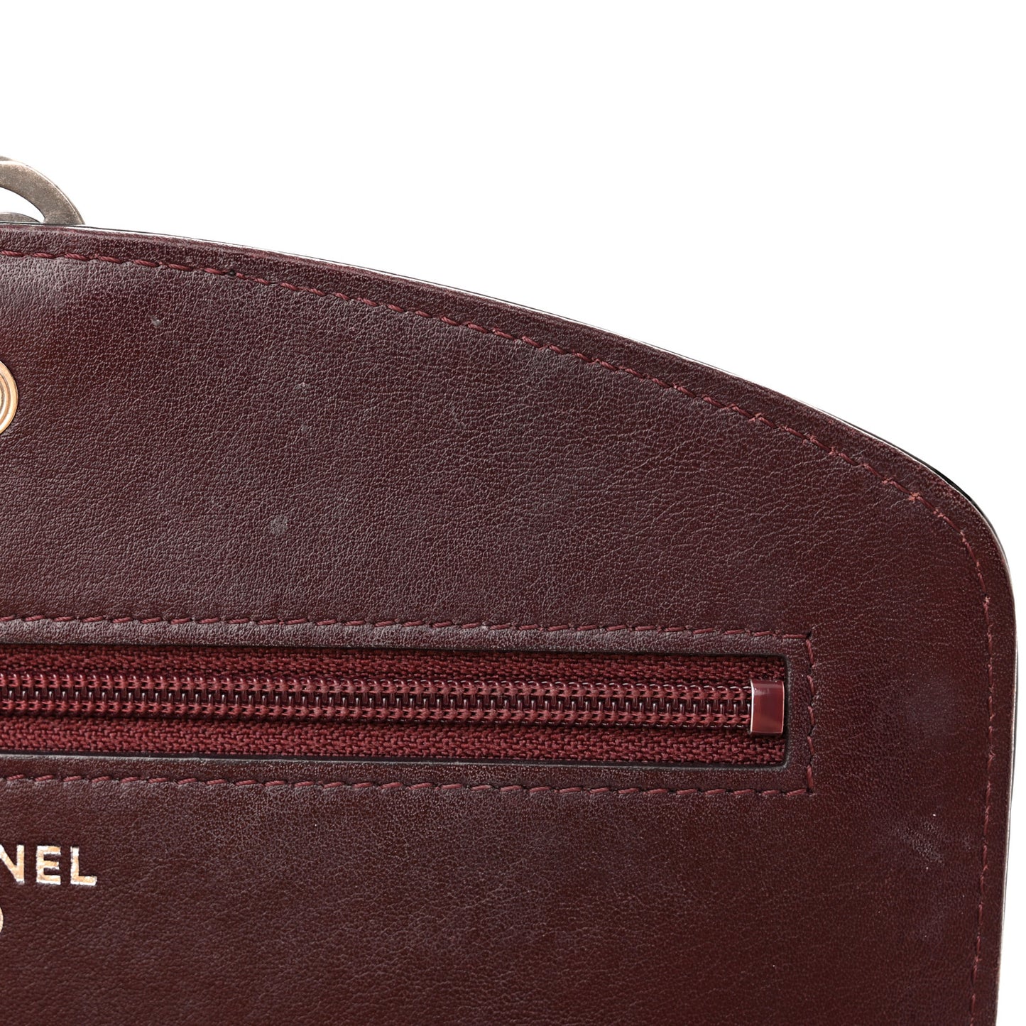 Patent Coco Cabas Wallet On Chain WOC Burgundy