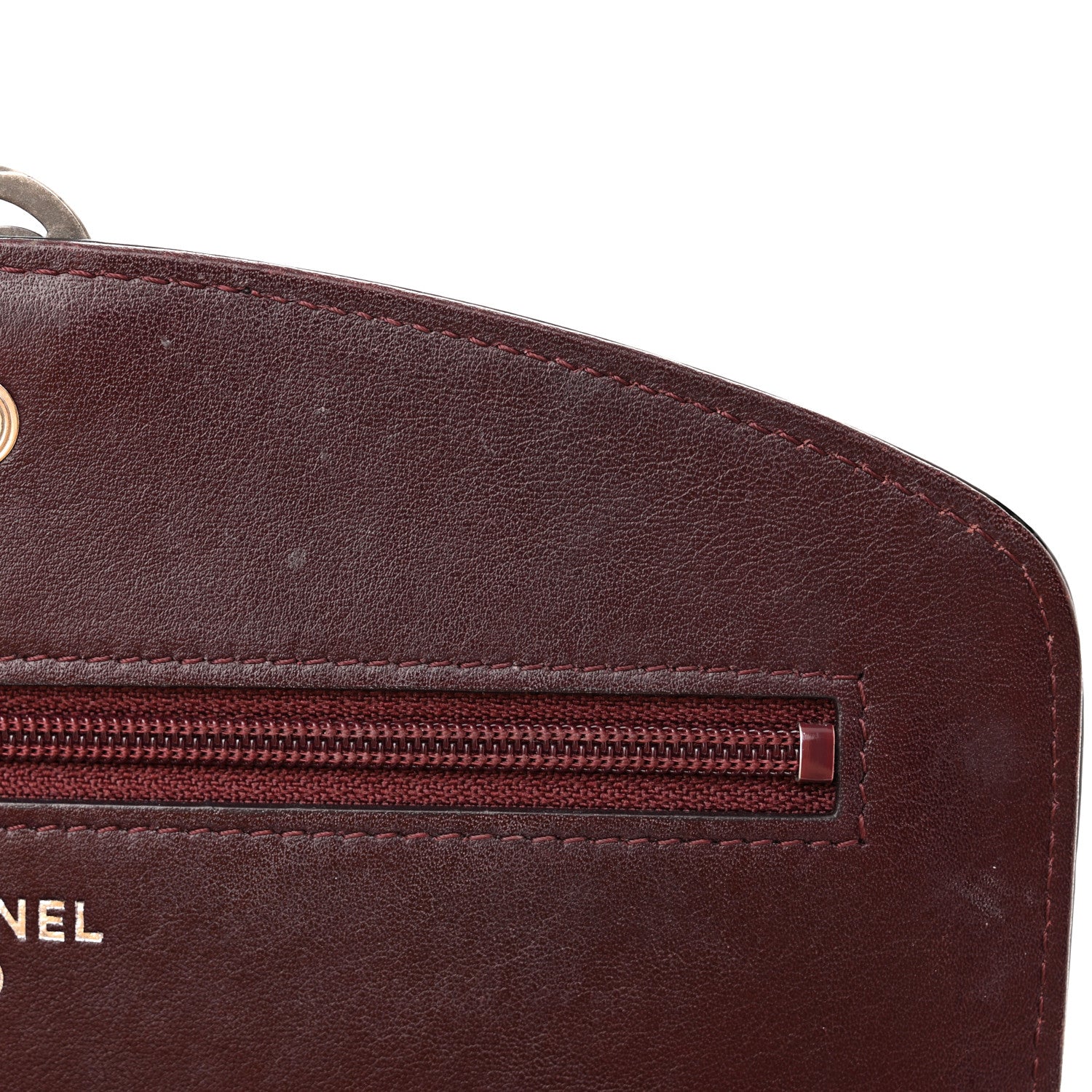 Chanel Patent Coco Cabas Wallet On Chain WOC Burgundy 13 of 24